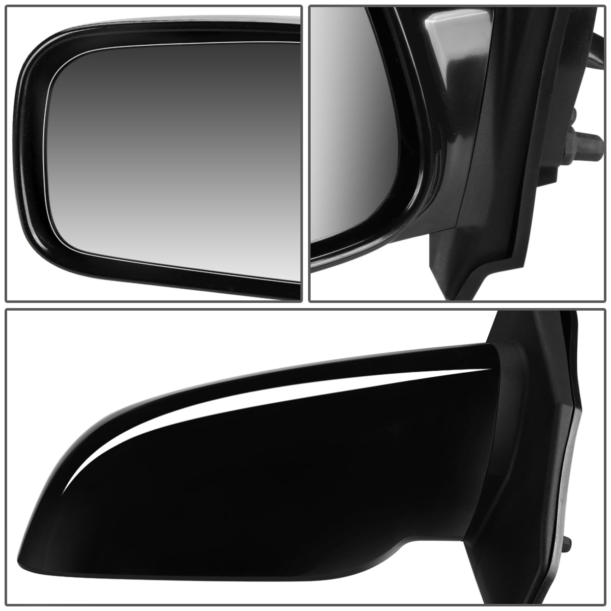 RETROVISOR MIRROR - OEM - 03-08 TOYOTA COROLLA - POWERED - PAINTABLE - BLACK - LEFT