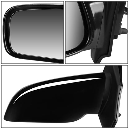 RETROVISOR MIRROR - OEM - 03-08 TOYOTA COROLLA - POWERED - PAINTABLE - BLACK - LEFT