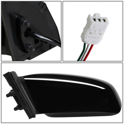 RETROVISOR MIRROR - OEM - 03-08 TOYOTA COROLLA - POWERED - PAINTABLE - BLACK - LEFT