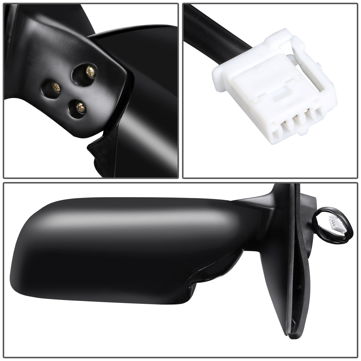 RETROVISOR MIRROR - OEM - 96-02 TOYOTA 4RUNNER - POWERED - FOLDING - BLACK MATERIAL - LEFT