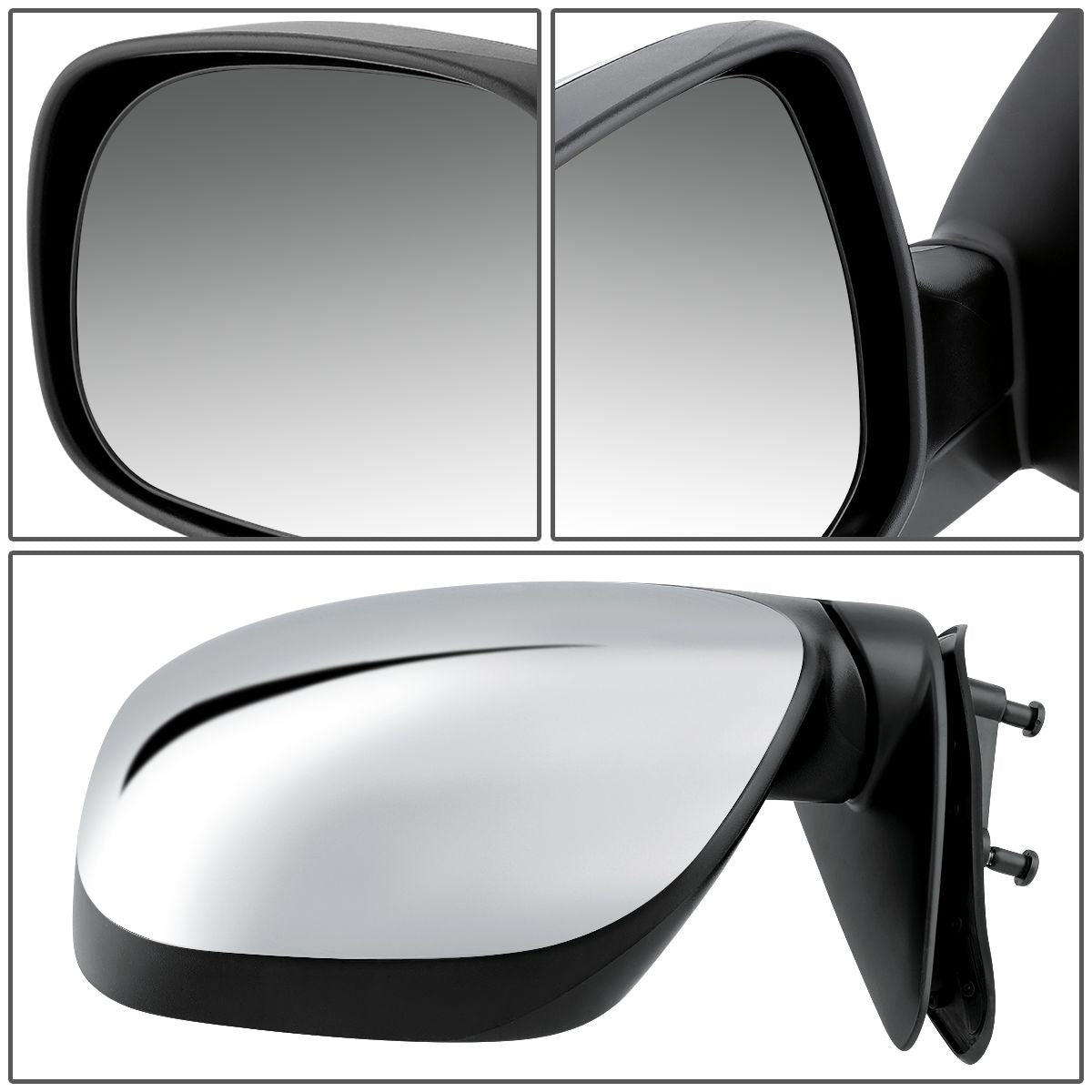 RETROVISOR MIRROR - OEM - 00-04 TOYOTA TUNDRA - POWER MIRROR ADJUSTMENT - HEATED - FOLDING - CHROME - LEFT