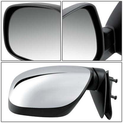 RETROVISOR MIRROR - OEM - 00-04 TOYOTA TUNDRA - POWER MIRROR ADJUSTMENT - W/O HEAT - FOLDING - CHROME - LEFT