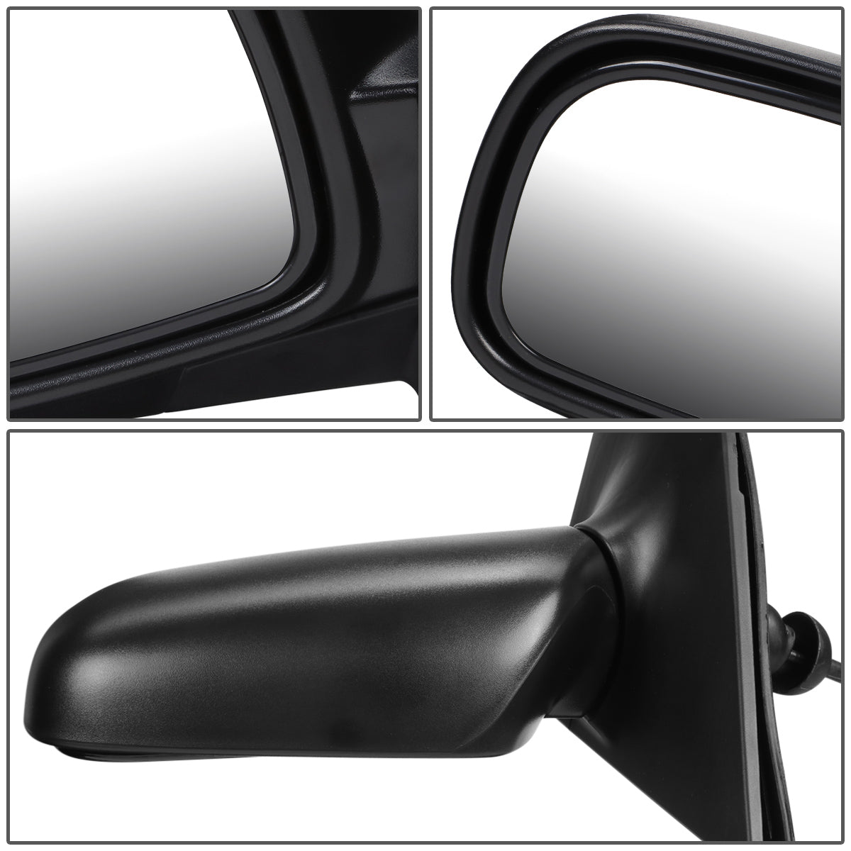 RETROVISOR MIRROR - OEM - 00-02 TOYOTA ECHO 2/4-DR - MANUAL - W/CABLE - TEXTURED - BLACK - LEFT