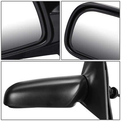 RETROVISOR MIRROR - OEM - 00-02 TOYOTA ECHO 2/4-DR - MANUAL - W/CABLE - TEXTURED - BLACK - LEFT