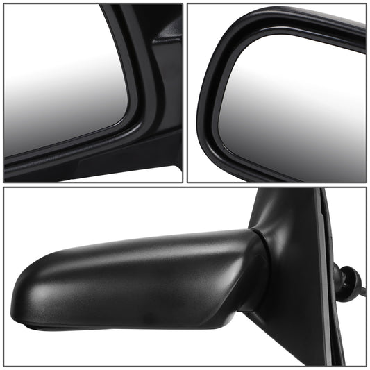 RETROVISOR MIRROR - OEM - 00-02 TOYOTA ECHO 2/4-DR - MANUAL - W/CABLE - TEXTURED - BLACK - LEFT