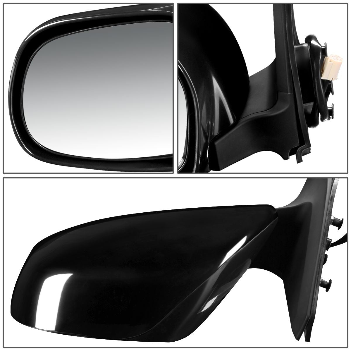 RETROVISOR MIRROR - OEM - 03-09 TOYOTA 4RUNNER - POWERED - PAINTABLE - BLACK - LEFT