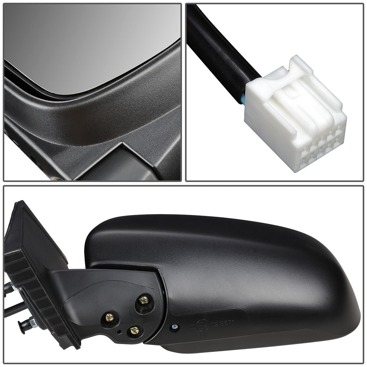 RETROVISOR MIRROR - OEM - 04-10 TOYOTA SIENNA - POWERED - TEXTURED - BLACK - LEFT