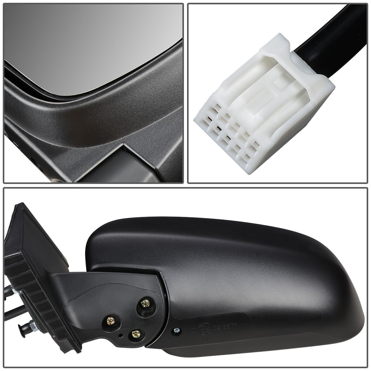 RETROVISOR MIRROR - OEM - 04-10 TOYOTA SIENNA - POWERED - HEATED - TEXTURED - BLACK - LEFT