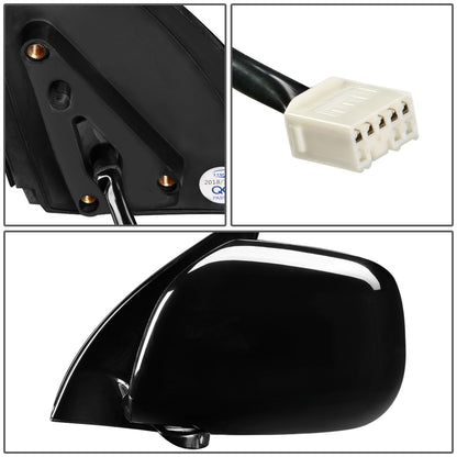 RETROVISOR MIRROR - OEM - 01-07 TOYOTA HIGHLANDER - POWERED - HEATED - PAINTABLE - BLACK - LEFT