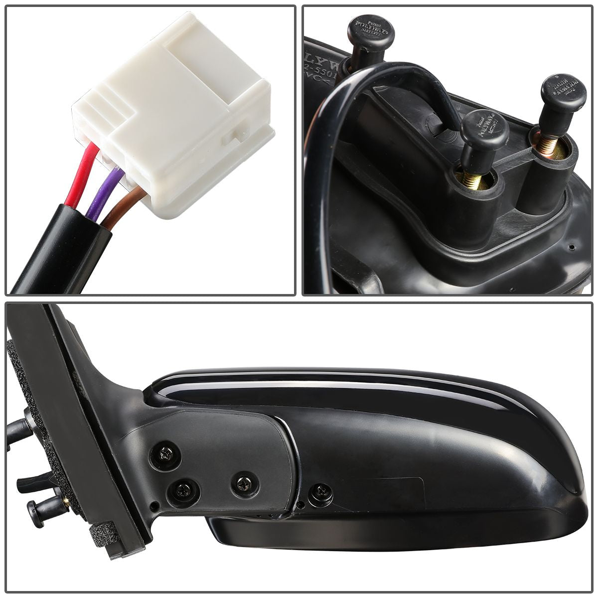 RETROVISOR MIRROR - OEM - 01-03 TOYOTA PRIUS - POWERED - PAINTABLE - BLACK - LEFT