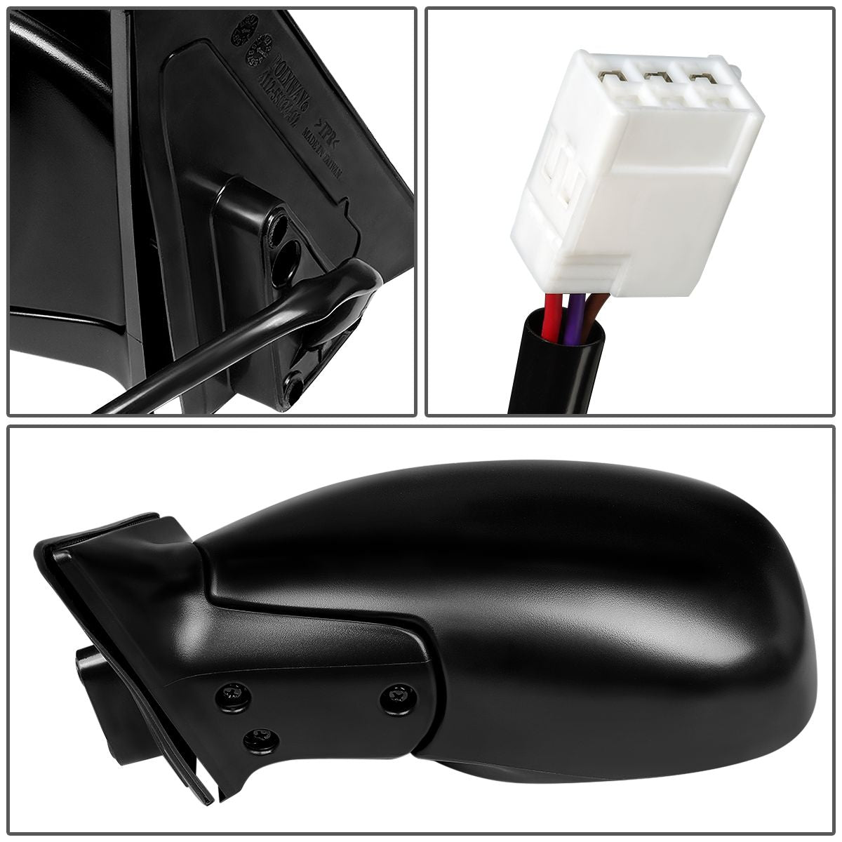 RETROVISOR MIRROR - OEM - 98-00 TOYOTA RAV4 - POWERED - TEXTURED - BLACK - LEFT