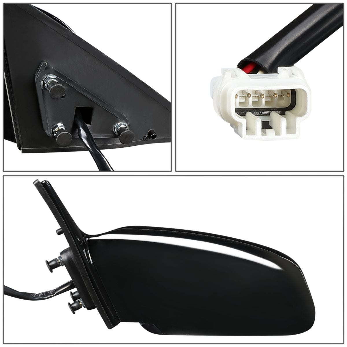 RETROVISOR MIRROR - OEM - 02-06 TOYOTA CAMRY - POWERED - HEATED - PAINTABLE - BLACK - LEFT