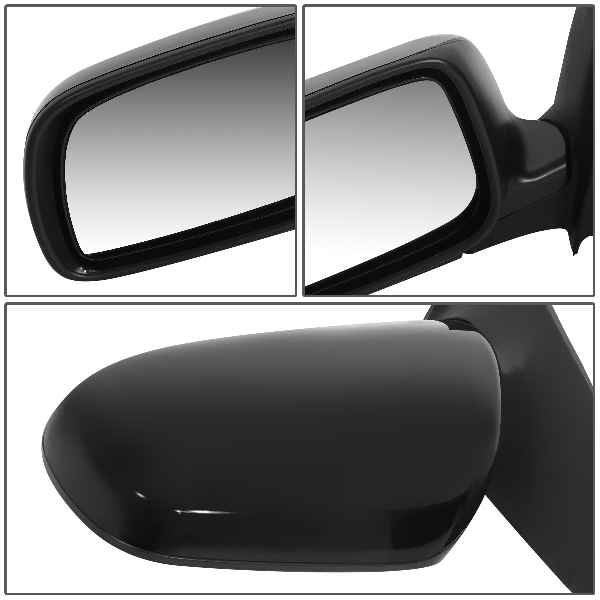 RETROVISOR MIRROR - OEM - 04-09 TOYOTA PRIUS - POWERED - HEATED - PAINTABLE - BLACK - LEFT