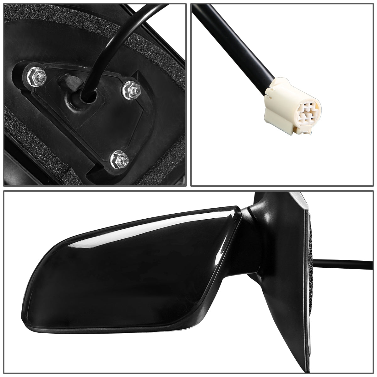 RETROVISOR MIRROR - OEM - 07-12 TOYOTA YARIS SEDAN - POWERED - TEXTURED - BLACK - LEFT