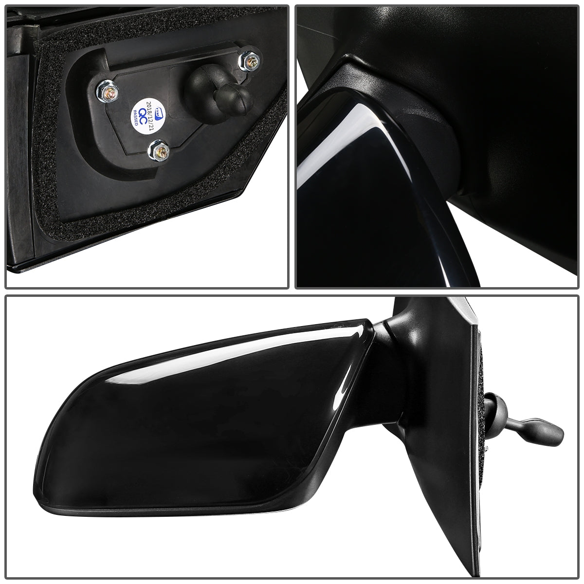 RETROVISOR MIRROR - OEM - 07-12 TOYOTA YARIS SEDAN - MANUAL - TEXTURED - BLACK - LEFT