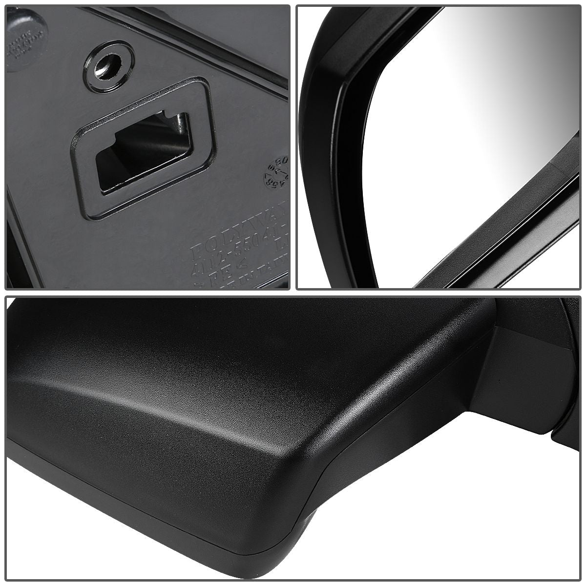 RETROVISOR MIRROR - OEM - 07-13 TOYOTA TUNDRA / 08-13 TOYOTA SEQUOIA - MANUAL - TEXTURED - BLACK - LEFT