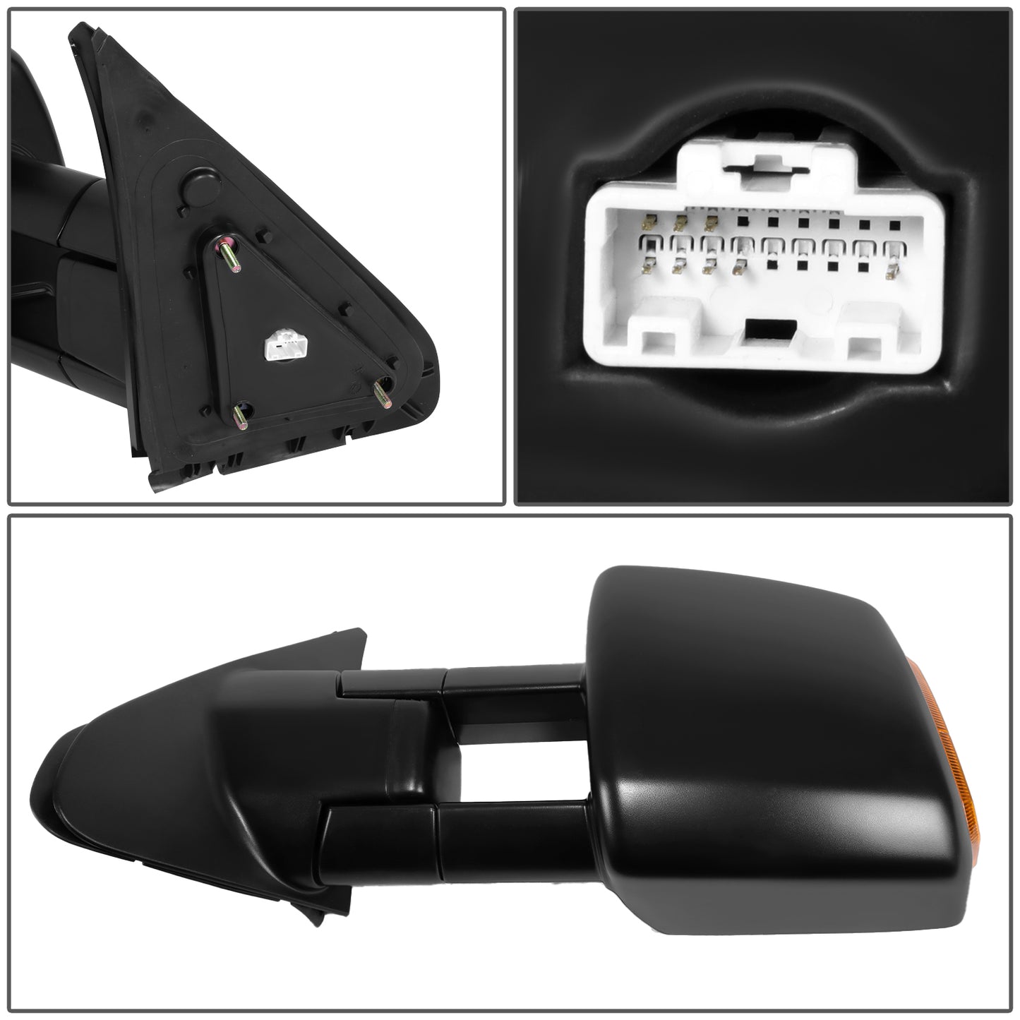 RETROVISOR MIRROR - OE STYLE - TOYOTA TUNDRA 07-21 - WITH POWER WITH HEATED WITH SIGNAL DUAL ARM - DRIVER SIDE - PAINT TO MATCH - BLACK