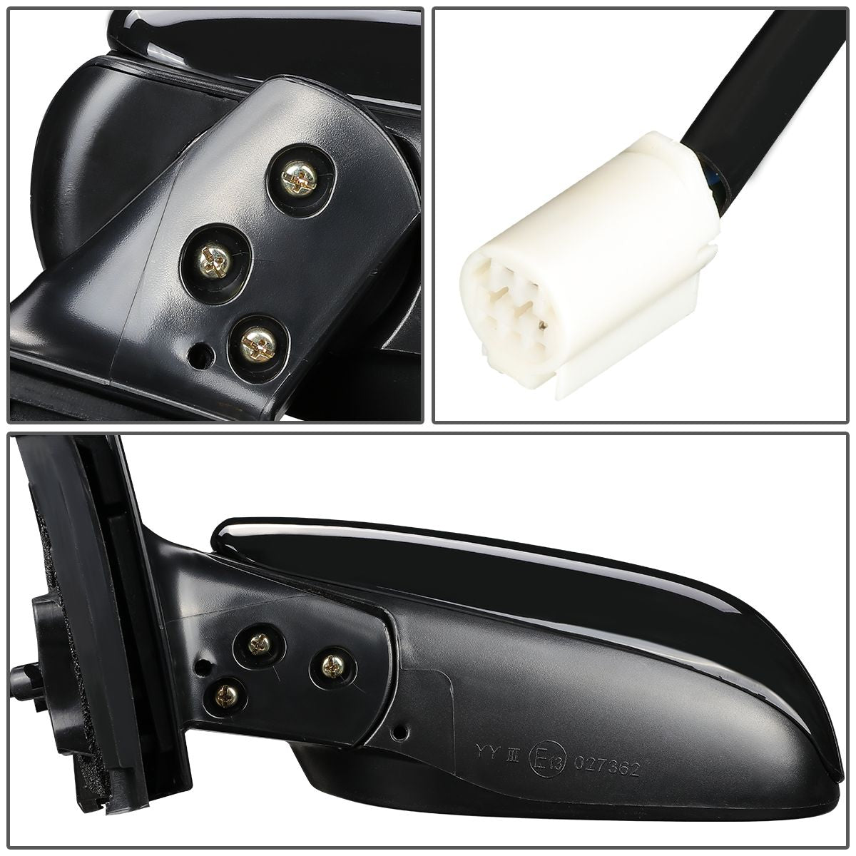 RETROVISOR MIRROR - OEM - 09-13 TOYOTA COROLLA - POWERED - TEXTURED - BLACK - LEFT