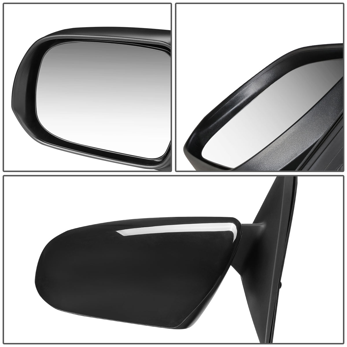RETROVISOR MIRROR - OEM - 08-13 TOYOTA HIGHLANDER - POWERED - HEATED - PAINTABLE - BLACK - LEFT