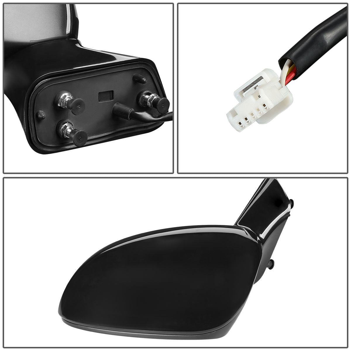 RETROVISOR MIRROR - OEM - 09-12 TOYOTA VENZA - POWERED - PAINTABLE - BLACK - LEFT