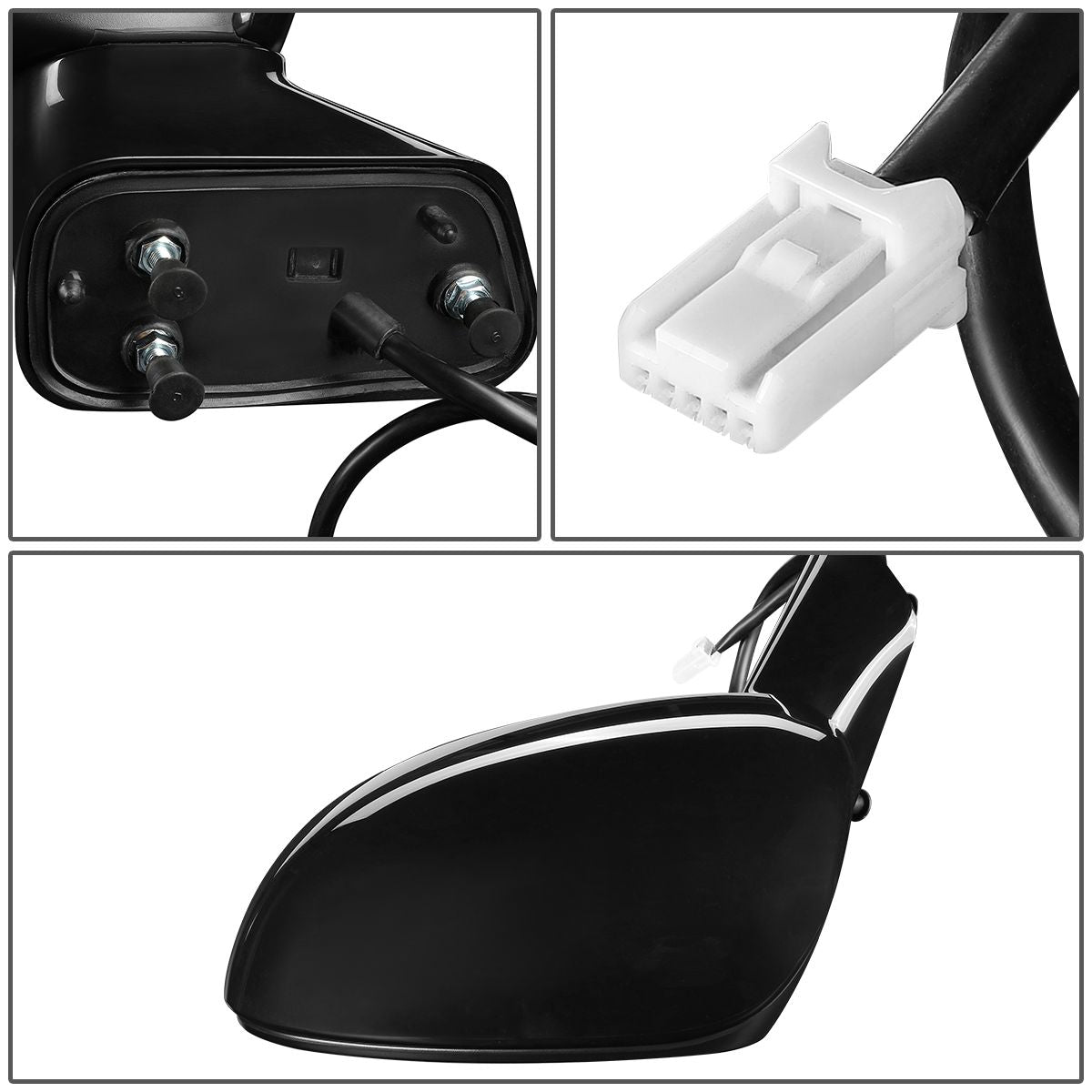 RETROVISOR MIRROR - OEM - 09-12 TOYOTA VENZA - POWERED - HEATED - PAINTABLE - BLACK - LEFT