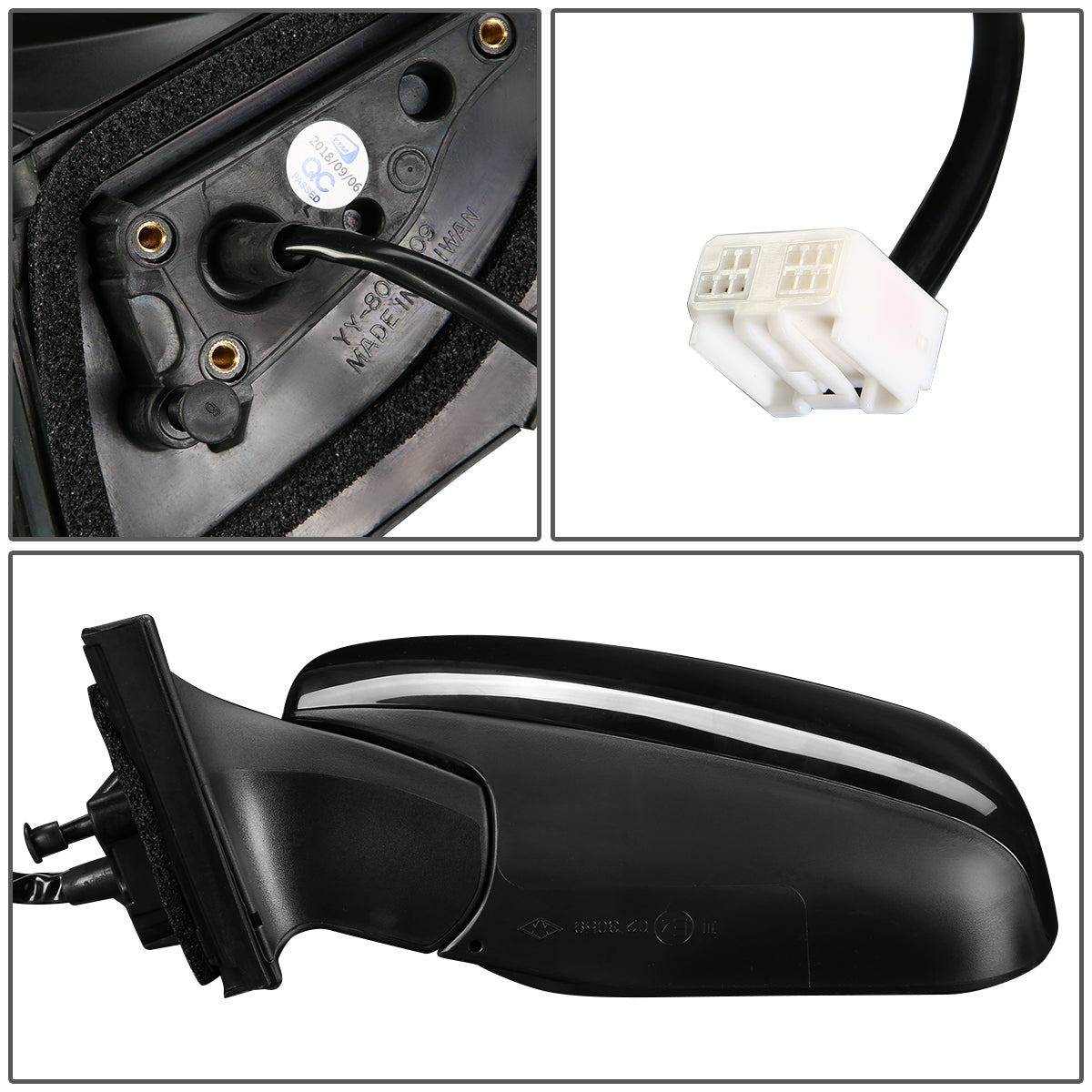 RETROVISOR MIRROR - OEM - 09-12 TOYOTA RAV4 - POWERED - TEXTURED - BLACK - LEFT