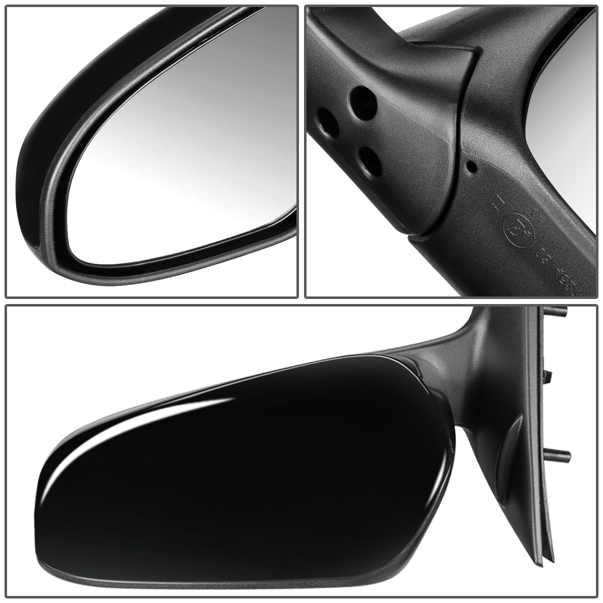 RETROVISOR MIRROR - OEM - 12-14 TOYOTA CAMRY - POWERED - TEXTURED - BLACK - LEFT