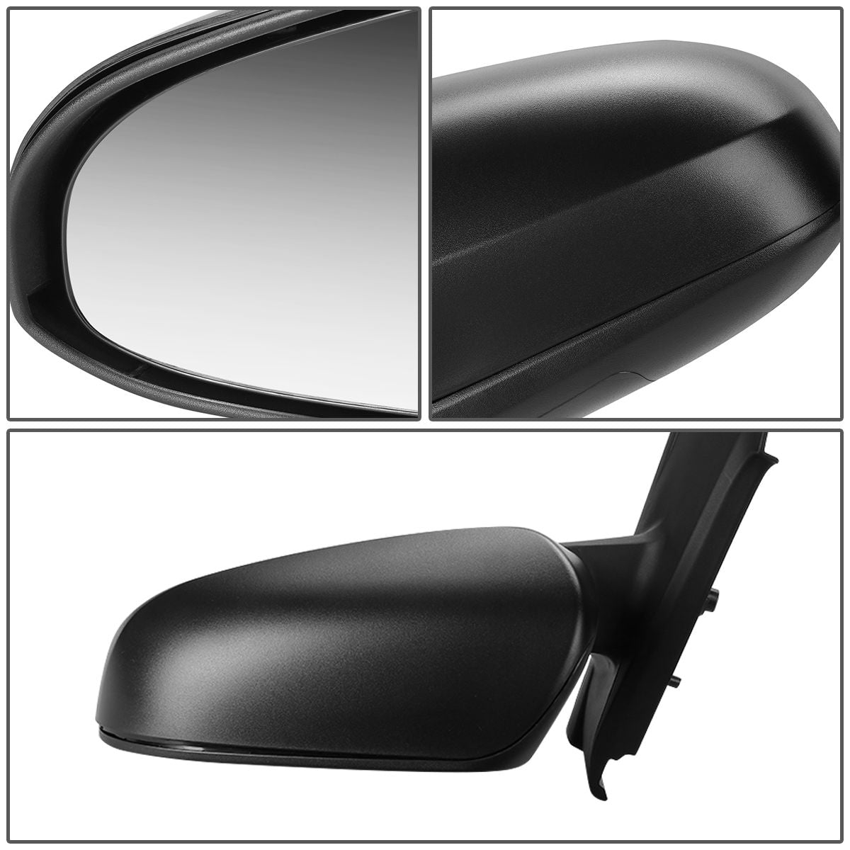 RETROVISOR MIRROR - OEM - 12-14 TOYOTA YARIS HATCHBACK - POWERED - TEXTURED - BLACK - LEFT