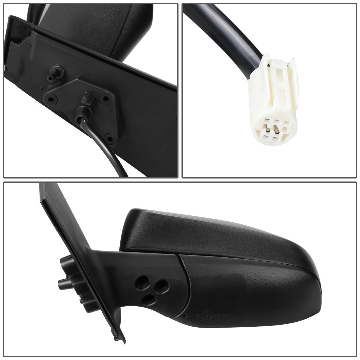 RETROVISOR MIRROR - OEM - 12-14 TOYOTA YARIS HATCHBACK - POWERED - TEXTURED - BLACK - LEFT