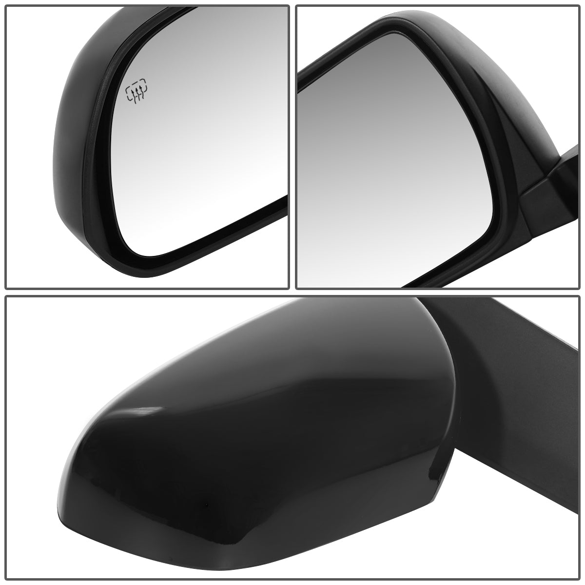 RETROVISOR MIRROR - OEM - 13-14 TOYOTA SIENNA - POWERED - HEATED - TEXTURED, CAP PAINTABLE - BLACK - LEFT
