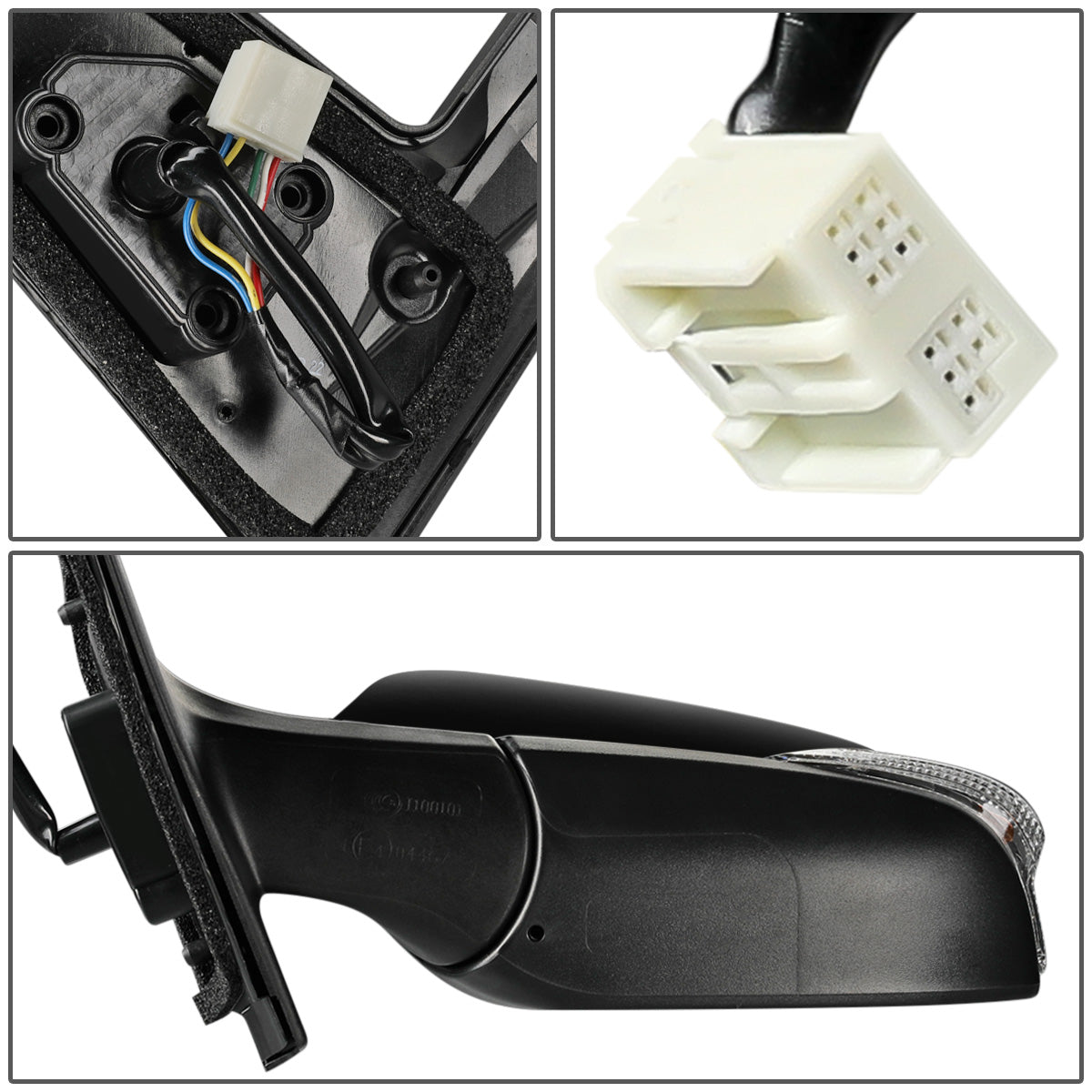 RETROVISOR MIRROR - OEM - 12-14 TOYOTA PRIUS-C - POWERED - W/ SIGNAL LIGHT - FOLDING - BLACK MATERIAL - LEFT