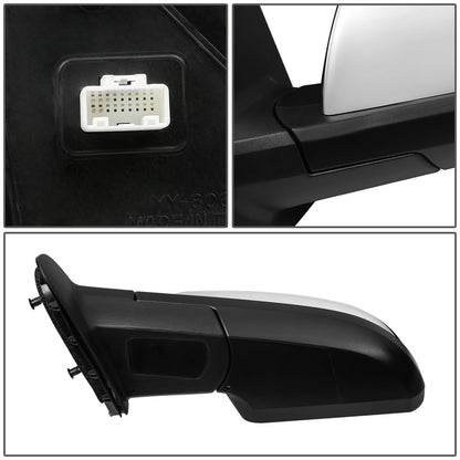 RETROVISOR MIRROR - OEM - 07-13 TOYOTA TUNDRA - POWERED - HEATED - FOLDING - CHROME COVER - LEFT