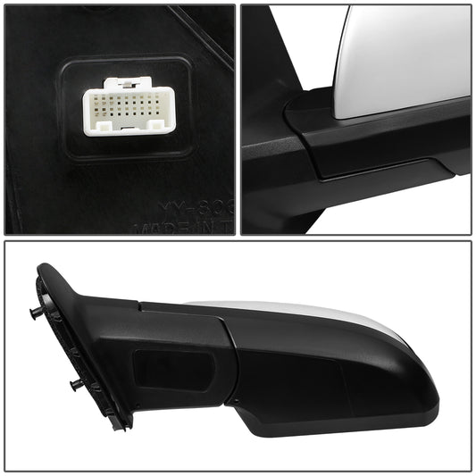 RETROVISOR MIRROR - OEM - 07-13 TOYOTA TUNDRA - POWERED - HEATED - FOLDING - CHROME COVER - LEFT