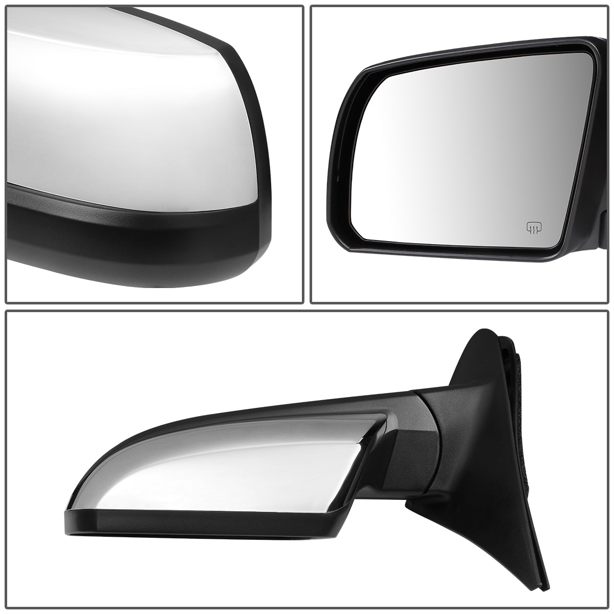 RETROVISOR MIRROR - OEM - 07-13 TOYOTA TUNDRA - POWERED - HEATED - FOLDING - CHROME COVER - LEFT