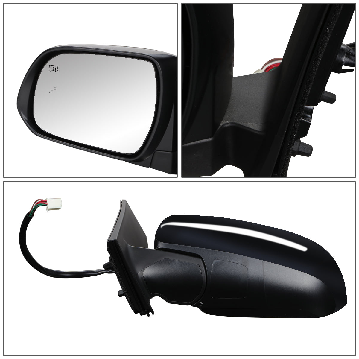 RETROVISOR MIRROR - OEM - 11-17 TOYOTA SIENNA - POWERED - HEATED - W/ BSD - FOLDING - BLACK MATERIAL - LEFT