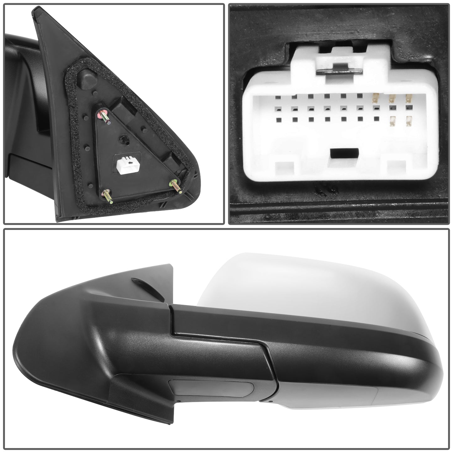 RETROVISOR MIRROR - OE STYLE - TOYOTA TUNDRA 14-21 - WITH POWER WITH HEATED CHROME COVER - DRIVER SIDE - SMOOTH - BLACK / CHROME