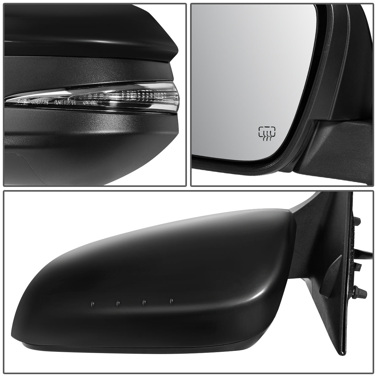 RETROVISOR MIRROR - OEM - 14-16 TOYOTA HIGHLANDER - POWERED - HEATED - W/ SIGNAL LIGHT - W/ MEMORY - W/ PUDDLE LIGHT - W/ BSD - FOLDING - BLACK MATERIAL - LEFT