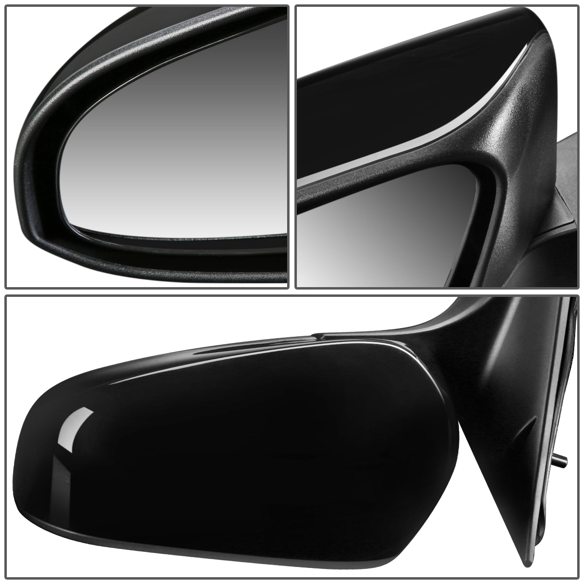 RETROVISOR MIRROR - OEM - 15-17 TOYOTA CAMRY - POWERED - HEATED - PAINTABLE - BLACK - LEFT