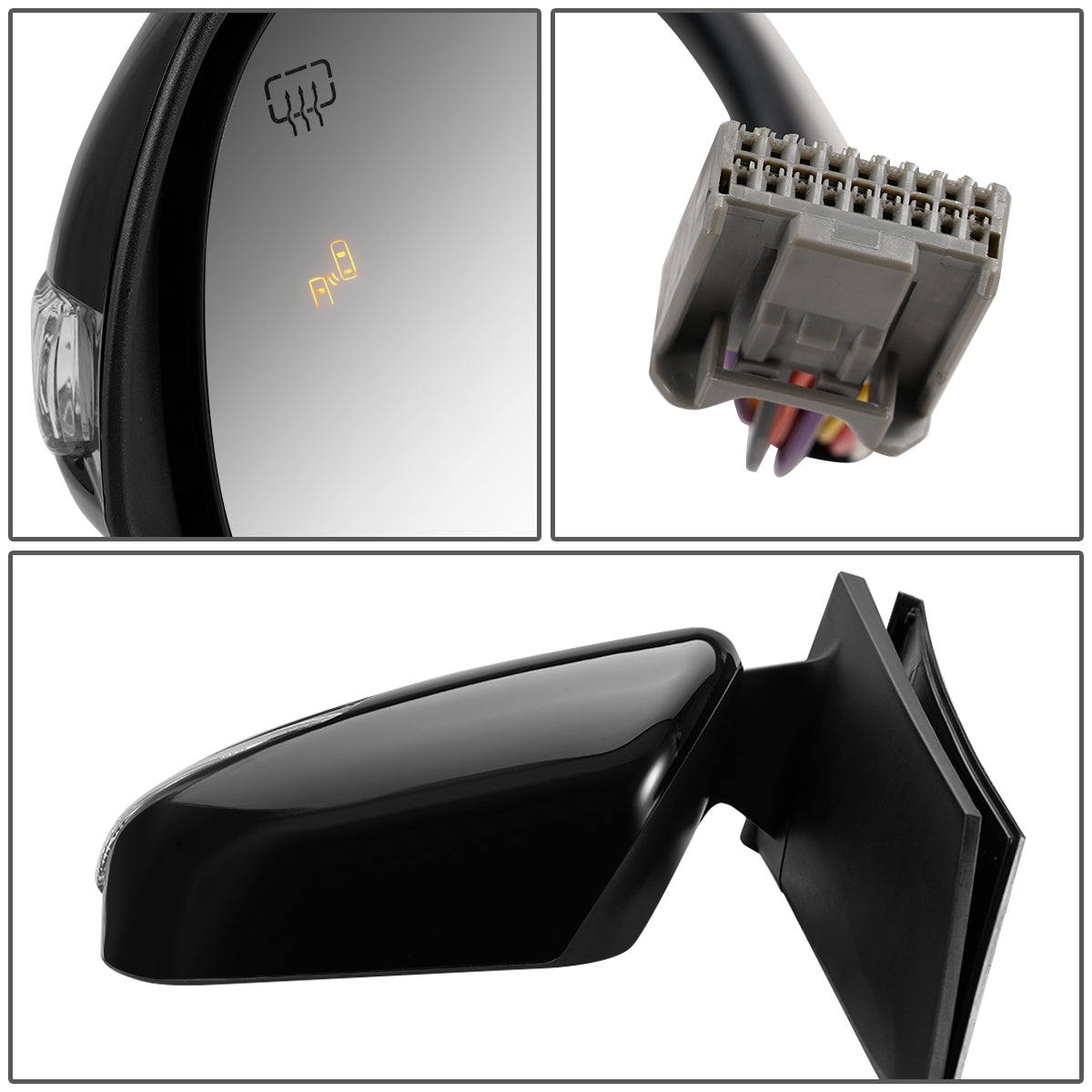 RETROVISOR MIRROR - OEM - 11-17 TOYOTA SIENNA - POWERED - HEATED - W/ SIGNAL LIGHT - W/ MEMORY - W/ PUDDLE LIGHT - W/ BSD - FOLDING - BLACK - LEFT