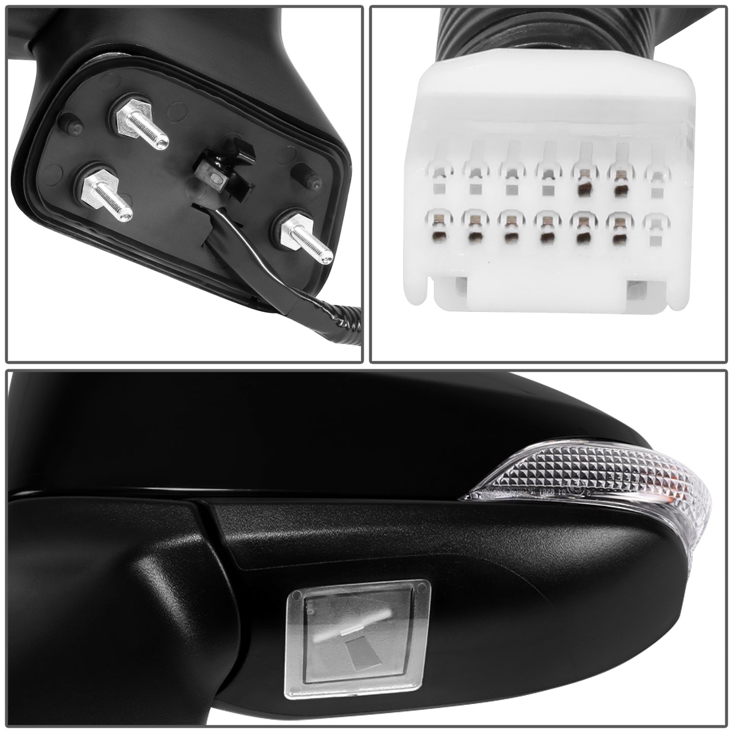 RETROVISOR MIRROR - OE STYLE - TOYOTA VENZA 2013-2015 - WITH POWER WITH HEATED WITH SIGNAL - DRIVER LEFT SIDE - BLACK