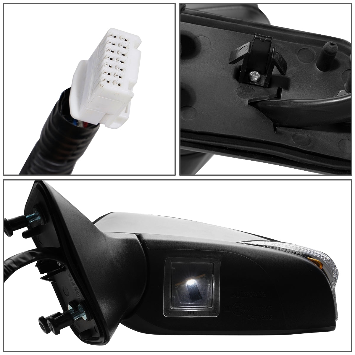 RETROVISOR MIRROR - OEM - 13-16 TOYOTA VENZA - POWERED - HEATED - W/ SIGNAL LIGHT - W/ MEMORY - W/ PUDDLE LIGHT - POWER FOLDING - BLACK MATERIAL - LEFT