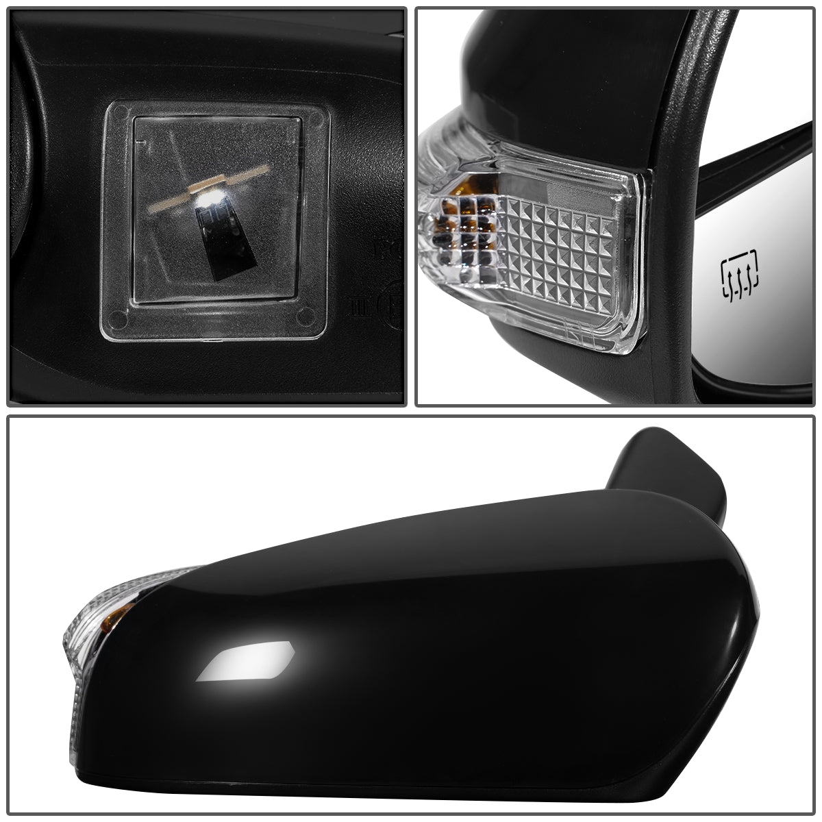 RETROVISOR MIRROR - OEM - 13-16 TOYOTA VENZA - POWERED - HEATED - W/ SIGNAL LIGHT - W/ MEMORY - W/ PUDDLE LIGHT - POWER FOLDING - BLACK MATERIAL - LEFT
