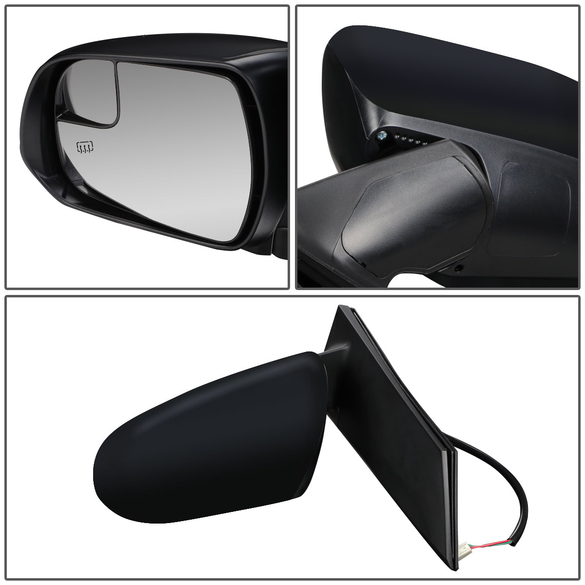 RETROVISOR MIRROR - OEM - 11-17 TOYOTA SIENNA - POWERED - HEATED - FOLDING - W/ SPOTTER GLASS - TEXTURED - BLACK - LEFT