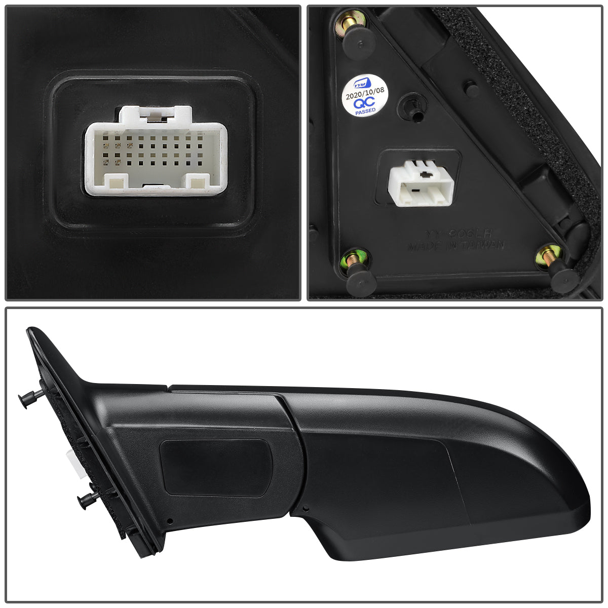 RETROVISOR MIRROR - OEM - 14-17 TOYOTA TUNDRA - POWER MIRROR ADJUSTMENT - HEATED - FOLDING - W/O TURN SIGNAL OR PUDDLE LIGHT - PAINTABLE - ONLY FITS VEHICLELS WITH MATCHING FUNCTIONS AS MIRROR - BLACK - LEFT