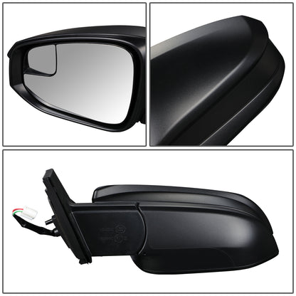 RETROVISOR MIRROR - OEM - 13-15 TOYOTA RAV4 - POWERED - FOLDING - W/ SPOTTER GLASS - TEXTURED - BLACK - LEFT