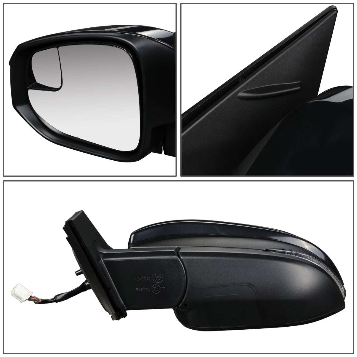 RETROVISOR MIRROR - OEM - 13-15 TOYOTA RAV4 - POWERED - HEATED - W/ SIGNAL LIGHT - W/ SPOTTER GLASS - FOLDING - BLACK MATERIAL - LEFT