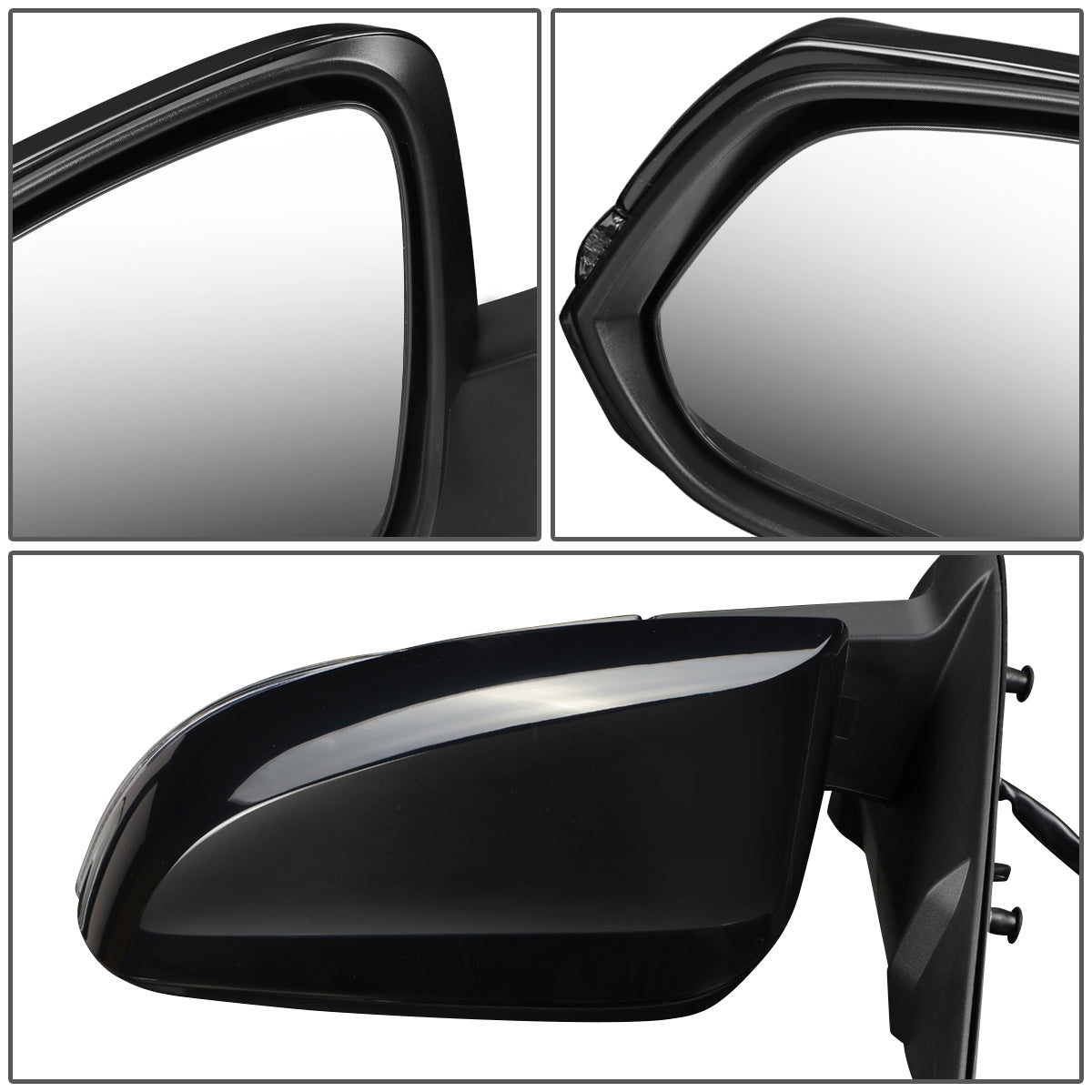 RETROVISOR MIRROR - OEM - 16-19 TOYOTA TACOMA - POWERED - HEATED - W/ SIGNAL LIGHT - FOLDING - BLACK MATERIAL - LEFT