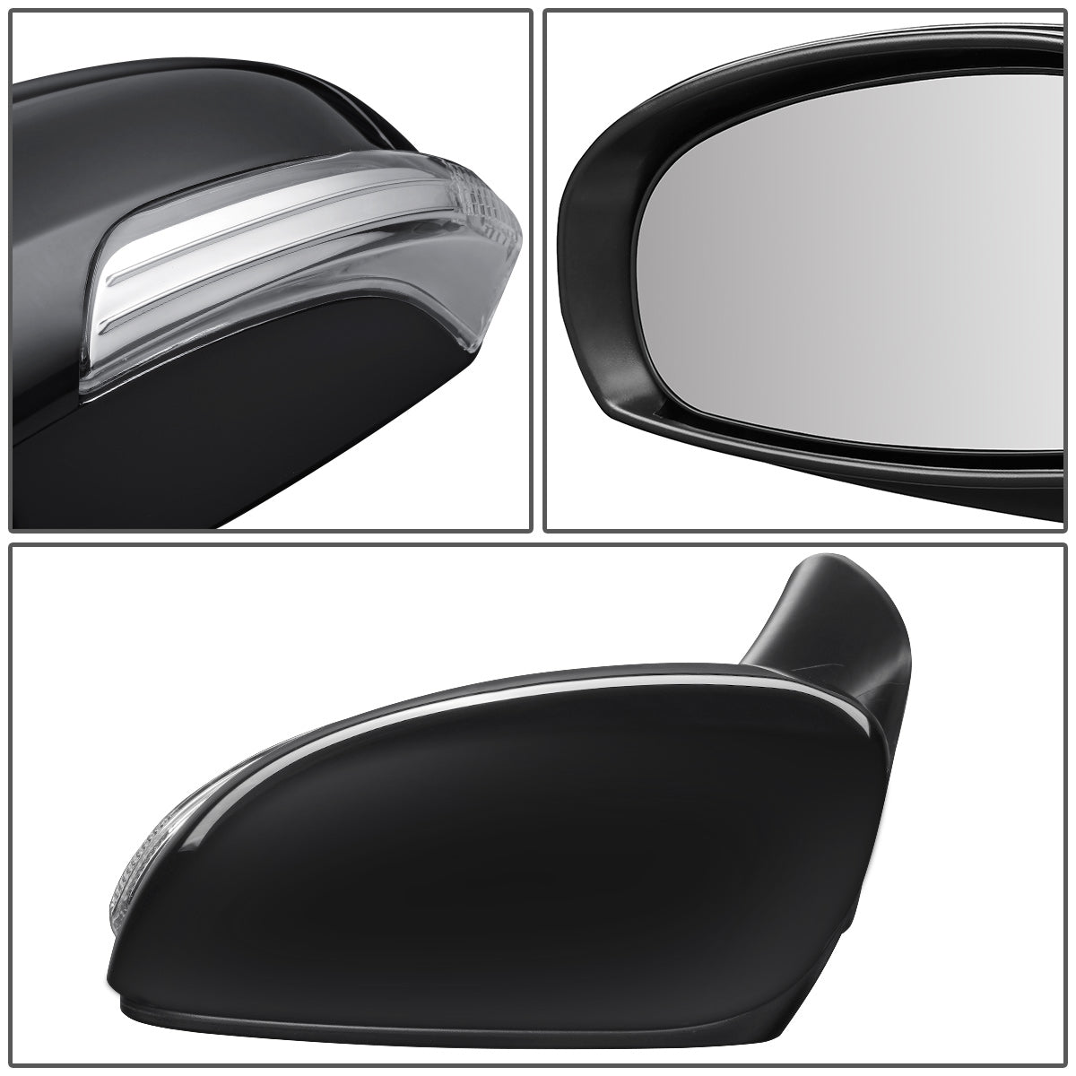 RETROVISOR MIRROR - OEM - 12-14 TOYOTA PRIUS-V - POWERED - HEATED - W/ SIGNAL LIGHT - POWER FOLDING - BLACK MATERIAL - LEFT