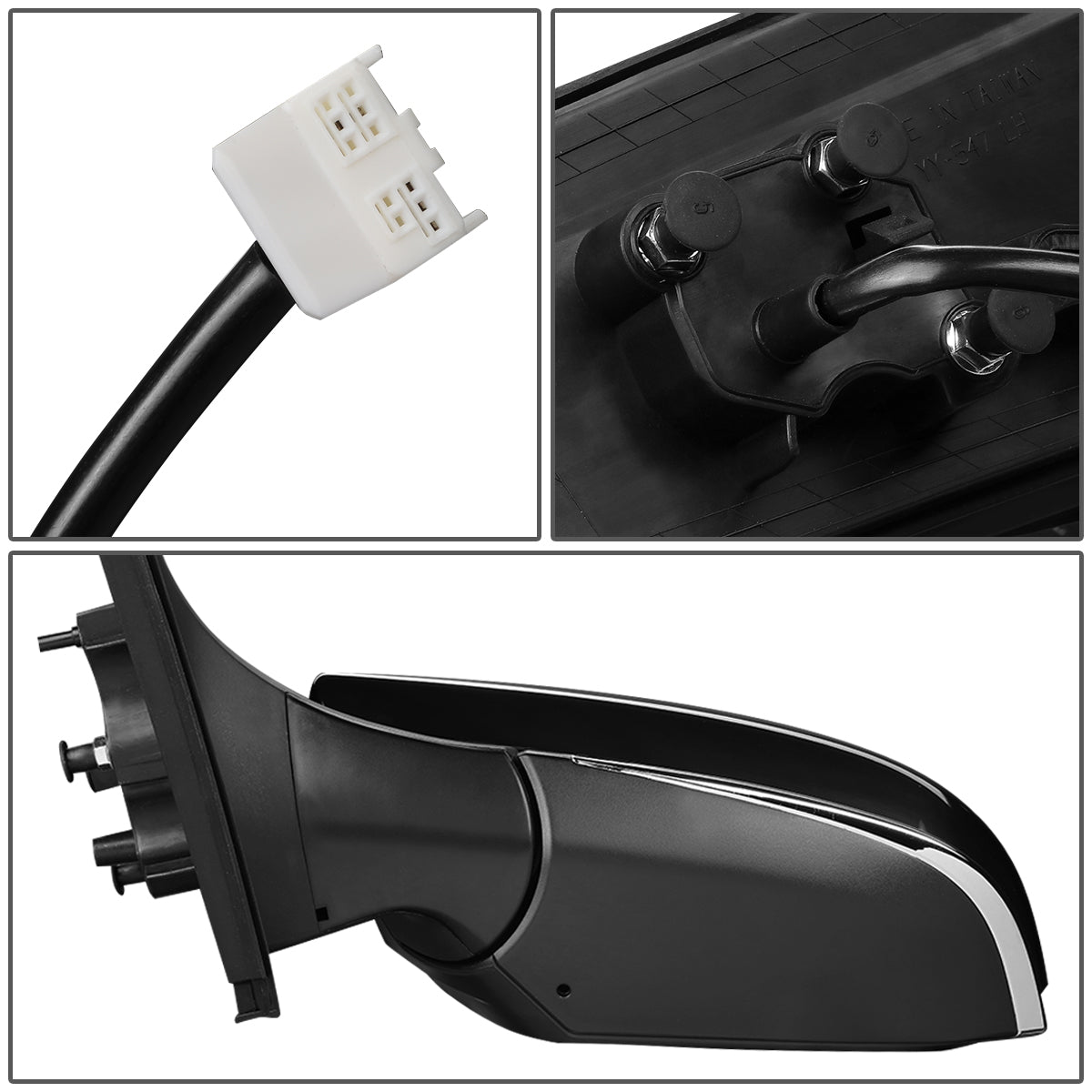 RETROVISOR MIRROR - OEM - 16-18 TOYOTA PRIUS - POWERED - HEATED - FOLDING - TEXTURED - BLACK MATERIAL - LEFT