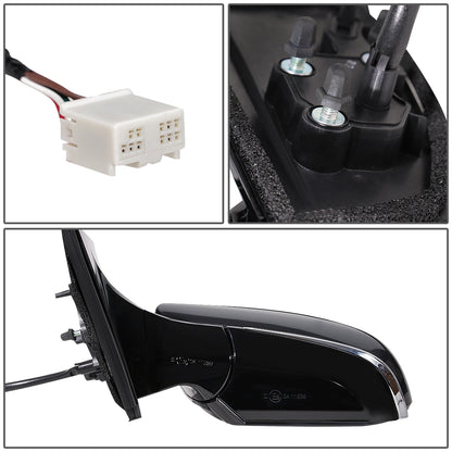 RETROVISOR MIRROR - OEM - 16-18 TOYOTA PRIUS - POWERED - HEATED - FOLDING - BLACK MATERIAL - LEFT